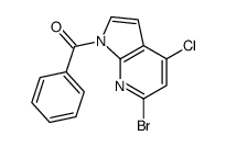 (6-Bromo-4-chloro-1H-pyrrolo[2,3-b]pyridin-1-yl)(phenyl)methanone结构式