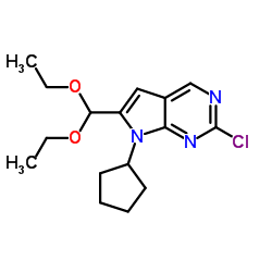 2-Chloro-7-cyclopentyl-6-(diethoxymethyl)-7H-pyrrolo[2,3-d]pyrimidine Structure