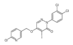 5-[(6-chloropyridin-3-yl)methoxy]-2-(3,4-dichlorophenyl)-4-iodopyridazin-3-one结构式