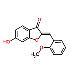 (2Z)-6-Hydroxy-2-(2-methoxybenzylidene)-1-benzofuran-3(2H)-one Structure