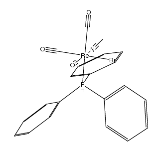 fac-(acetonitrile)bromotricarbonyl(triphenylphosphine)rhenium Structure