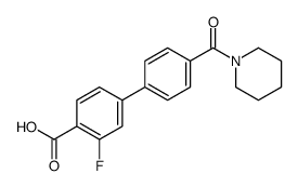 2-fluoro-4-[4-(piperidine-1-carbonyl)phenyl]benzoic acid结构式