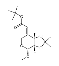methyl 4-[t-butoxycarbonylmethylene]-4-deoxy-2,3-O-isopropylidene-β-L-erythro-pentopyranoside结构式