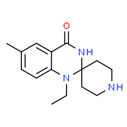 1'-乙基-6'-甲基-1'H-螺[哌啶-4,2'-喹唑啉]-4'(3'H)-酮结构式