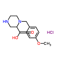 1-(4-Methoxy-benzyl)-piperazine-2-carboxylic acid hydrochloride structure