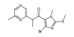 1-(5-bromo-3-methyl-2-methylsulfanylimidazol-4-yl)-2-(6-methylpyrazin-2-yl)propan-1-one Structure