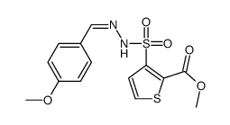2-Thiophenecarboxylic acid, 3-((((4-methoxyphenyl)methylene)hydrazino) sulfonyl)-, methyl ester结构式