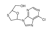 [(2R,5R)-5-(6-chloropurin-9-yl)-1,3-oxathiolan-2-yl]methanol结构式