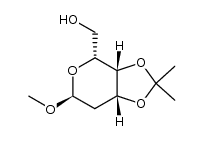 methyl 2-deoxy-3,4-O-isopropylidene-α-D-lyxo-hexopyranoside结构式