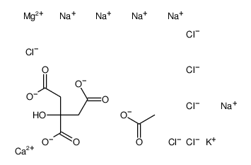 calcium,magnesium,potassium,pentasodium,2-hydroxypropane-1,2,3-tricarboxylate,acetate,hexachloride Structure