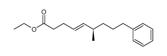 (-)-(R)-6-Methyl-9-phenyl-(E)-4-nonenoic acid ethyl ester Structure