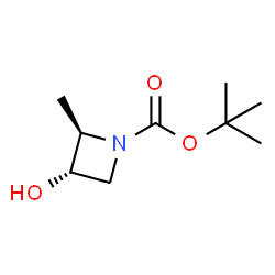 (2R,3S)-3-羟基-2-甲基氮杂环丁烷-1-羧酸叔丁酯结构式