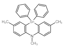 2,5,8-Trimethyl-10,10-diphenyl-5,10-dihydrodibenzo[b,e][1,4]azastannine结构式