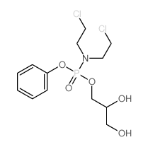 3-[bis(2-chloroethyl)amino-phenoxy-phosphoryl]oxypropane-1,2-diol结构式