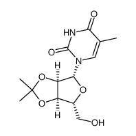 1-(2,3-O-isopropylidene-β-D-ribofuranosyl)thymine结构式