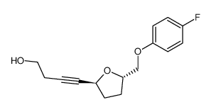 (2S,5S)-trans-5-((4-fluorophenoxy)methyl)-2-(1-hydroxy-3-butyn-4-yl)tetrahydrofuran结构式