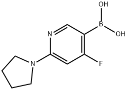 4-Fluoro-2-(pyrrolidino)pyridine-5-boronic acid结构式