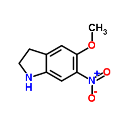 5-甲氧基-6-硝基二氢吲哚结构式