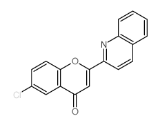 4H-1-Benzopyran-4-one,6-chloro-2-(2-quinolinyl)-结构式