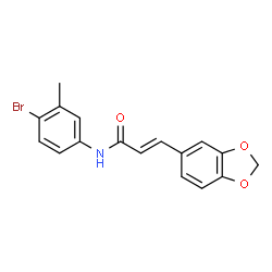 3-(1,3-BENZODIOXOL-5-YL)-N-(4-BROMO-3-METHYLPHENYL)ACRYLAMIDE Structure