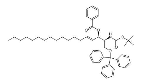 (2S,3R,4E)-3-BENZOYL-2-TERTBUTYLOXYCARBONYLAMINO-1-TRIPHENYLMETHYL-4-OCTADECEN-1,3-DIOL结构式