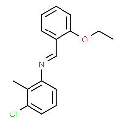 (3-chloro-2-methylphenyl)(2-ethoxybenzylidene)amine structure