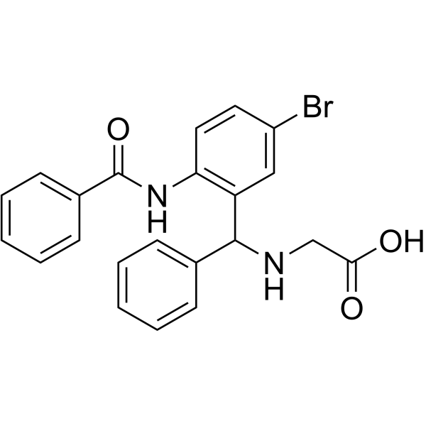 ((2-Benzamido-5-bromophenyl)(phenyl)methyl)glycine结构式