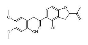 2-(2-hydroxy-4,5-dimethoxy-phenyl)-1-(4-hydroxy-2-isopropenyl-2,3-dihydro-benzofuran-5-yl)-ethanone结构式