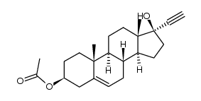 3β-acetoxy-(17βH)-pregn-5-en-20-yn-17-ol Structure