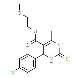 2-methoxyethyl 6-(4-chlorophenyl)-4-methyl-2-sulfanyl-1,6-dihydropyrimidine-5-carboxylate结构式