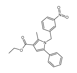 2-Methyl-1-(3-nitrobenzyl)-5-phenyl-1H-pyrrole-3-carboxylic acid ethyl ester Structure