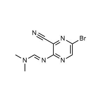 (E)-N'-(5-溴-3-氰基吡嗪-2-基)-N,N-二甲基甲酰亚氨结构式