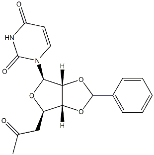 5'-Acetyl-2'-O,3'-O-benzylidene-5'-deoxyuridine结构式