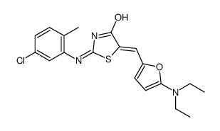 4(5H)-Thiazolone,2-[(5-chloro-2-methylphenyl)amino]-5-[[5-(diethylamino)-2-furanyl]methylene]- Structure