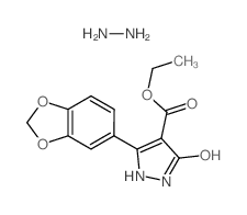 ethyl 3-benzo[1,3]dioxol-5-yl-5-oxo-1,2-dihydropyrazole-4-carboxylate; hydrazine结构式