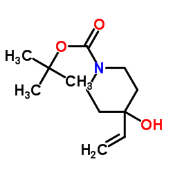 4-羟基-4-乙烯基哌啶-1-羧酸叔丁酯结构式