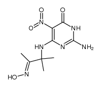 2-amino-6-(2-hydroxyimino-1,1-dimethyl-propylamino)-5-nitro-3H-pyrimidin-4-one结构式