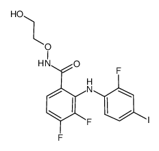 3,4-二氟-2-[(2-氟-4-碘苯基)氨基]-N-(2-羟基乙氧基)苯甲酰胺结构式