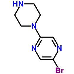 2-Bromo-5-(piperazin-1-yl)pyrazine Structure