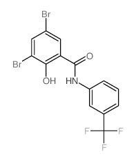 Benzamide,3,5-dibromo-2-hydroxy-N-[3-(trifluoromethyl)phenyl]-结构式