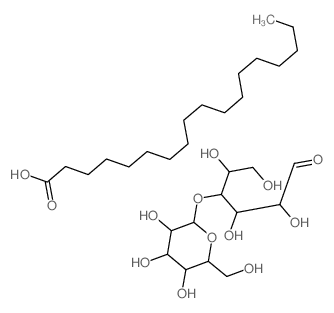 Octadecanoic acid; 2,3,5,6-tetrahydroxy-4-[3,4,5-trihydroxy-6-(hydroxymethyl)oxan-2-yl]oxy-hexanal structure