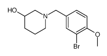 1-[(3-bromo-4-methoxyphenyl)methyl]piperidin-3-ol结构式