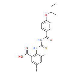 3,5-DIIODO-2-[[[[3-(1-METHYLPROPOXY)BENZOYL]AMINO]THIOXOMETHYL]AMINO]-BENZOIC ACID结构式