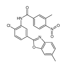 N-[2-chloro-5-(6-methyl-1,3-benzoxazol-2-yl)phenyl]-3-methyl-4-nitrobenzamide结构式