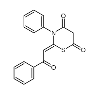 2-(2-oxo-2-phenyl-ethylidene)-3-phenyl-[1,3]thiazinane-4,6-dione结构式