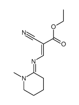 (Z)-2-Cyano-3-[1-methyl-piperidin-(2E)-ylideneamino]-acrylic acid ethyl ester结构式