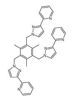 1,3,5-trimethyl-2,4,6-tris(3-{pyridin-2-yl}-pyrazol-1-yl-methyl)benzene结构式