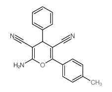 4H-Pyran-3,5-dicarbonitrile,2-amino-6-(4-methylphenyl)-4-phenyl- Structure