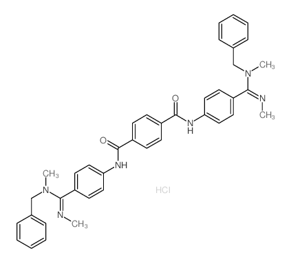 N,N-bis[4-(N-benzyl-N,N-dimethyl-carbamimidoyl)phenyl]benzene-1,4-dicarboxamide结构式