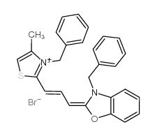 4-METHYL-2-(3-(3-BENZYL-2-BENZOXOZOLINYLIDENE)-1-PROPENYL)-3-BENZYL THIAZOLINIUM BROMIDE picture